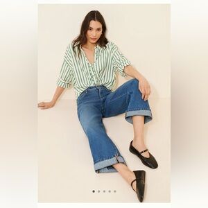 Pilcro Mid-Rise Slouchy Wide-Leg Cuffed Jeans